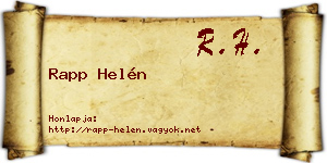 Rapp Helén névjegykártya